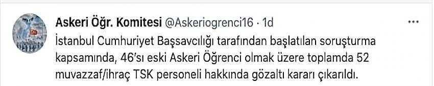 52 muvazzaf/ihraç TSK personeli hakkında gözaltı kararı çıkarıldı