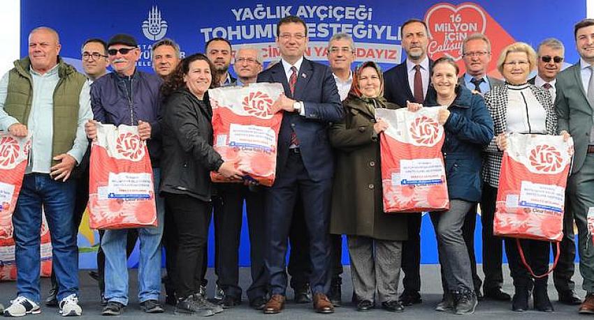 İBB, yağlık ayçiçek tohumu dağıtımını Silivri’den başlattı