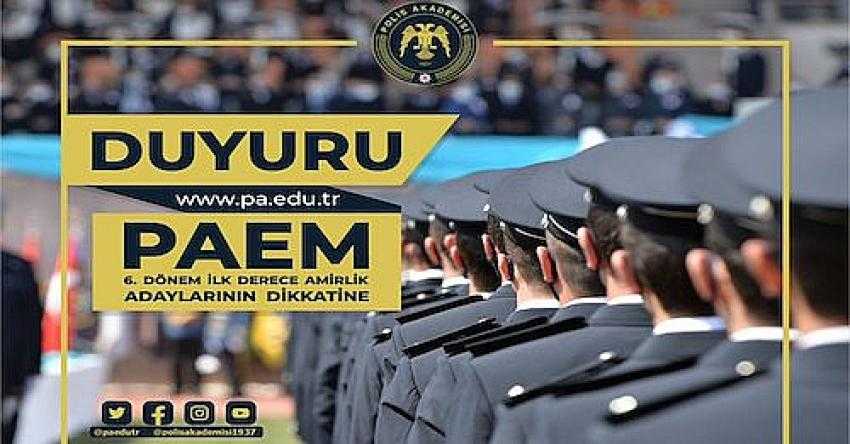 EMNİYET MENSUPLARINA YÖNELİK 2021 YILI 6. DÖNEM İLK DERECE AMİRLİK EĞİTİMİ SINAVINA İLİŞKİN DUYURU